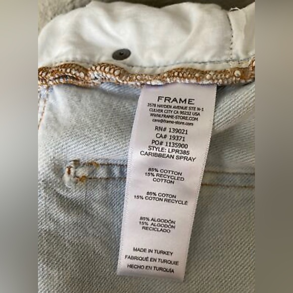 NWT FRAME Le Piper High Waist Crop Straight Jeans (Ellington)/Caribbean Spray/32 - Picture 12 of 12